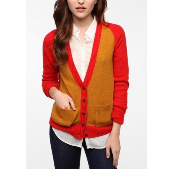 BDG Urban Outfitters Prep School Wool  Blend Grandpa Cardigan Preppy Women's M - Picture 1 of 7